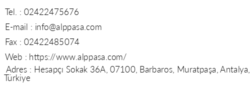 Alp Paa Hotel telefon numaralar, faks, e-mail, posta adresi ve iletiim bilgileri